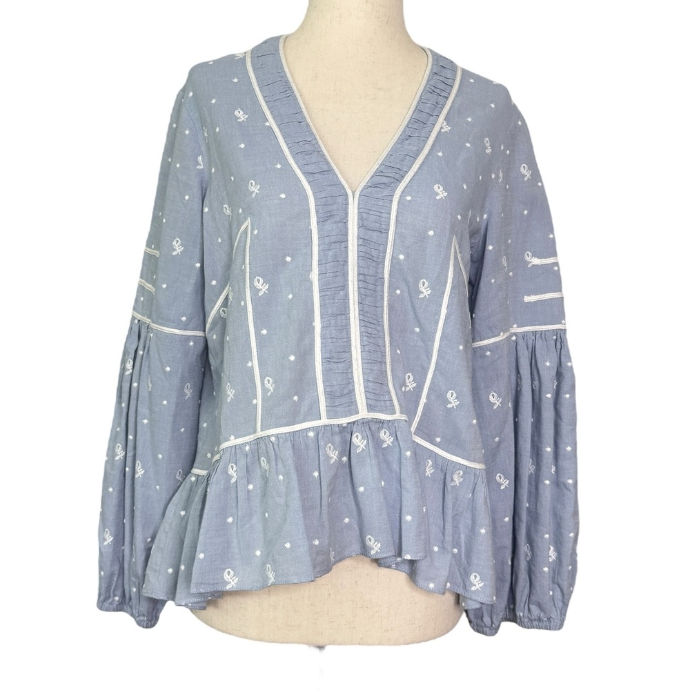 Ulla Johnson Etienne Blouse Chambray